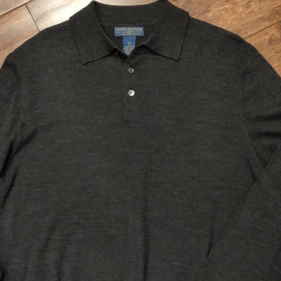 Joseph & Lyman Merino Wool Grey Men's Sweater SIZE MEDIUM - Picture 3 of 4
